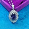 Fashion Jewelry Color Treasure High Carbon Diamond Pendant Necklace Female Simulation Pink Tourmaline Amethyst Citrine Clavicle Chain