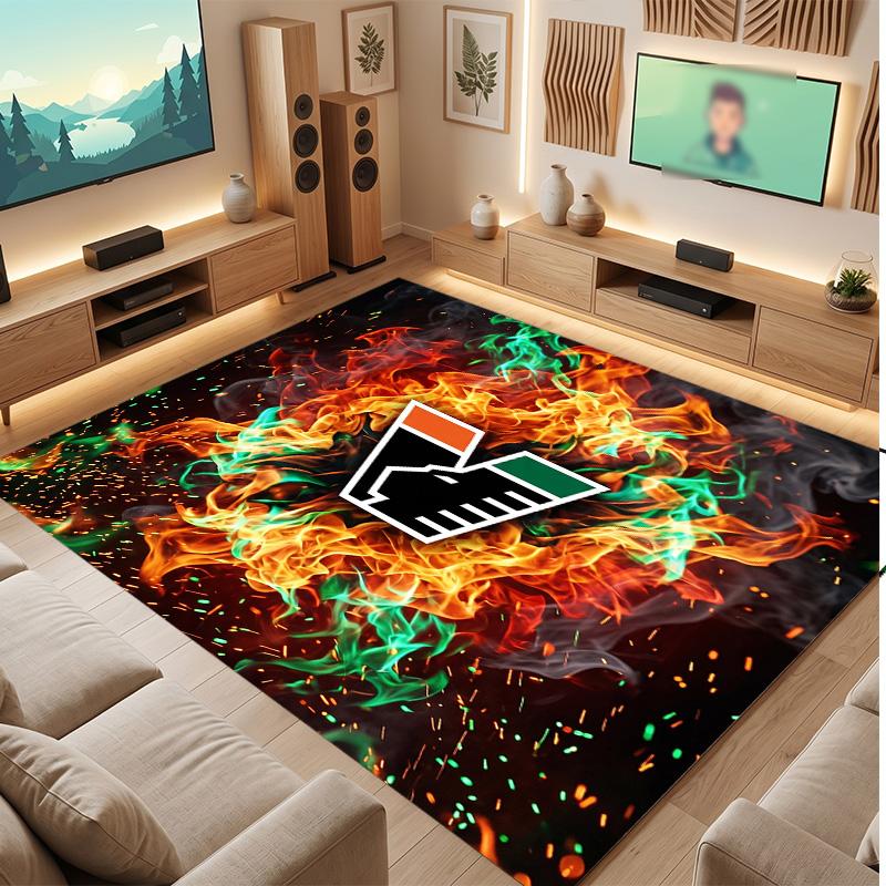 Venezia FC Football Print Crystal Velvet Rug, Comfortable Water Absorbent Non Slip Indoor Floor Carpet