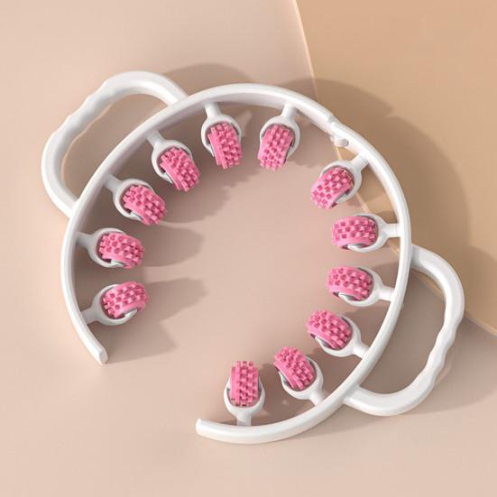 Leg Massage Roller Anti-Cellulite Lymphatic Drainage Deep Tissue Therapy Thighs Arm Back Shoulder Muscle Relaxation Massage Tool with 12 Rollers