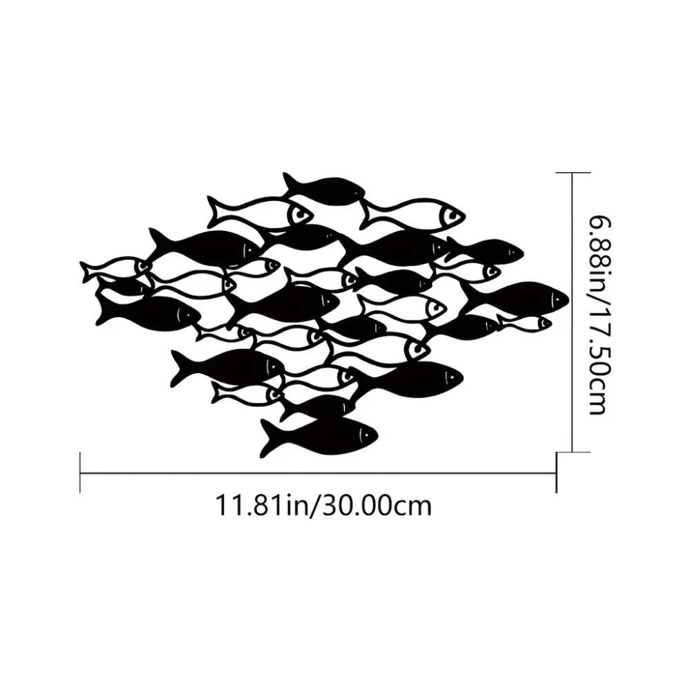 Ocean Theme Wall Art Black Classic Decor for Living Room & Bar, Elegant Indoor Decoration, Stylish Metal Wall Art for Any Space