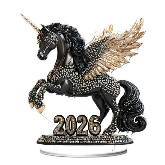 Acrylic Horse Ornament 2D Flat Horse Tabletop Decoration Collectible Colorful Horse Centerpiece for Year of The Horse New Year Living Room Decor