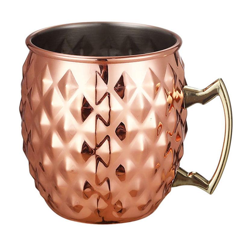Чеканный Нержавеющая сталь с медным покрытием Кружка для Moscow Mule Кружка-барабан для пива Кофейная кружка Стакан для воды Посуда для напитков
