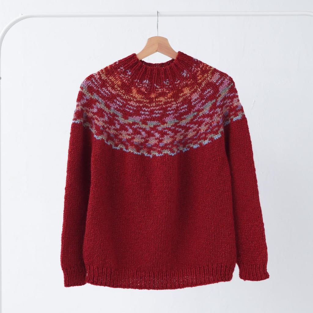 Raw Wool Knitting Kit Sweater Everyone's (12. Burgundy)