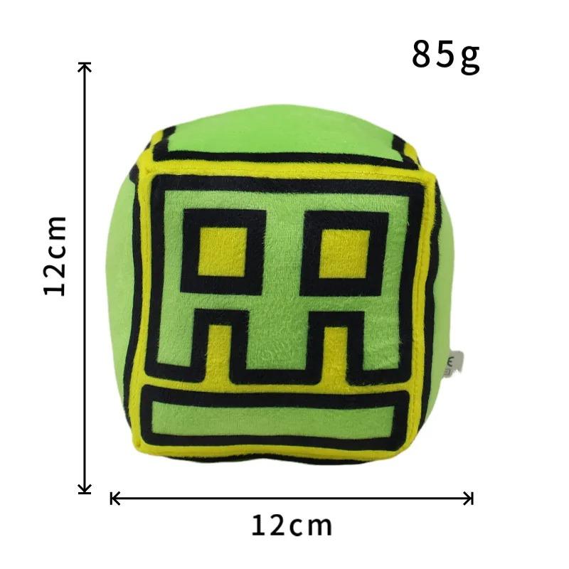 Плюшевые игрушки Geometry Dash Cube Маленькая подушка Мягкая плюшевая кукла Квадратный кулон Игра Милый домашний декор Детский подарок на день рождения