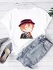 Футболка Bungou Stray Dogs Женская С коротким рукавом Круглый вырез Белая Базовая футболка Эстетичная одежда Аксессуары Летний Повседневный топ