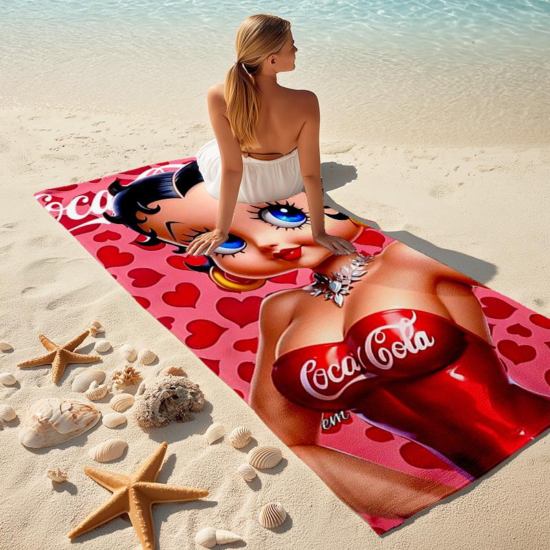 Christmas Gift Halloween Theme Bear Truck Coca Cola beach towel outdoor camping vacation swimming beach towel outdoor absorbent bath towel Y24