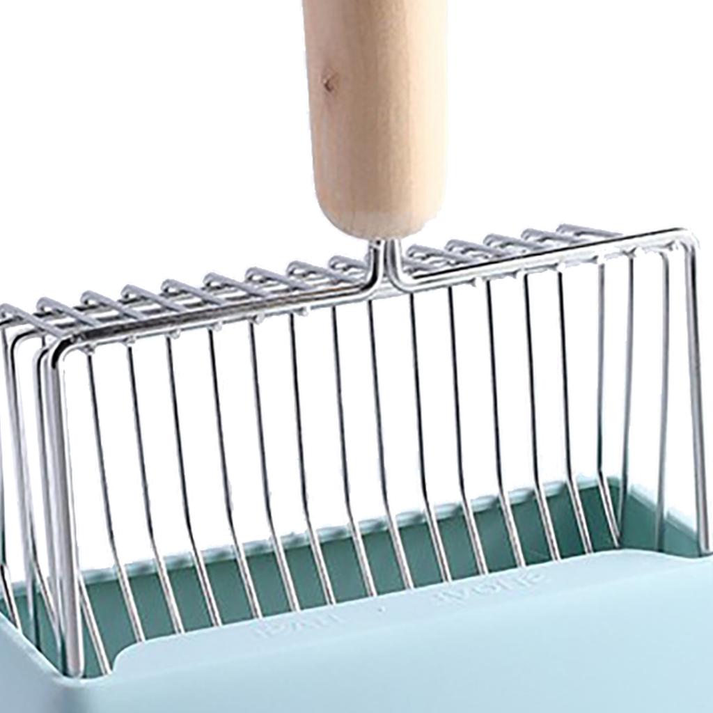 Cat Litter Scoop Kitty Metal Scooper with Deep Shovel Long Handle Base Poop Sifting Kitten Pooper