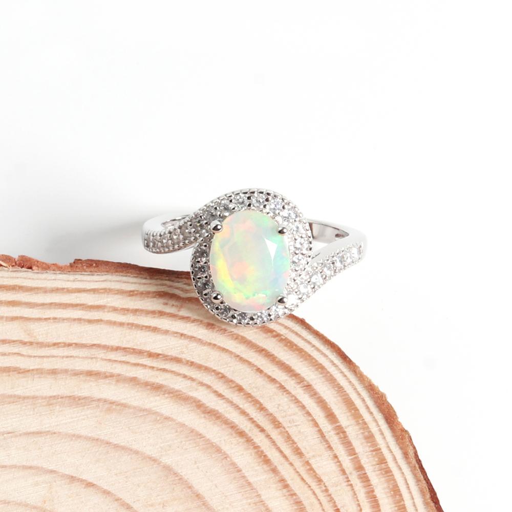 Кольцо из стерлингового серебра 925 пробы с опалом, натуральный эфиопский опал овальной формы 7*9 мм, 1,5 карата, драгоценные камни, изысканные украшения для женщин, хороший подарок