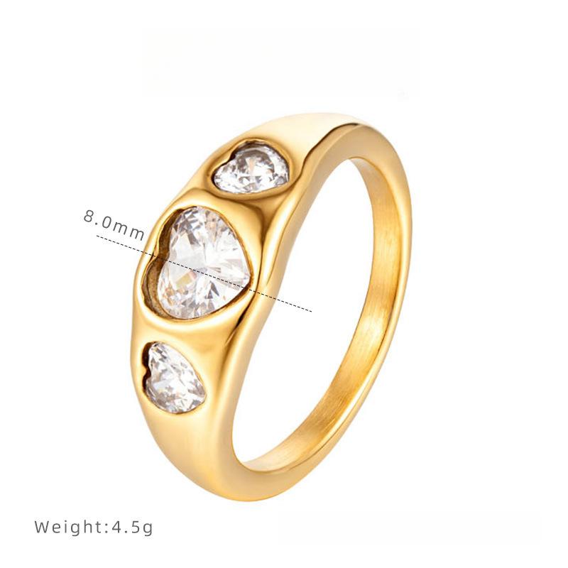 Кольцо с бриллиантом из циркона 'Любовь', женское, нишевое, высококлассное, кольцо 'легкая роскошь', ювелирное изделие с гальваническим покрытием из титановой стали