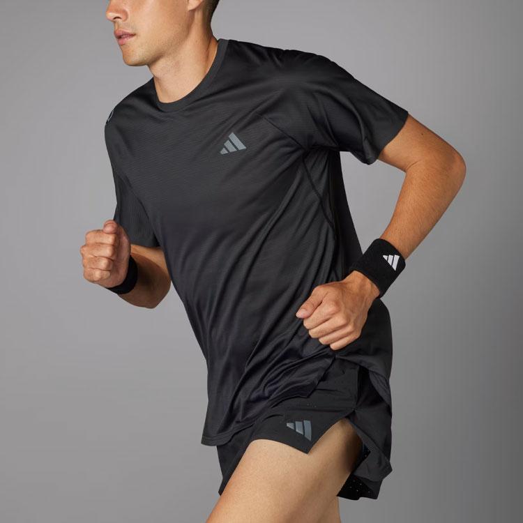 Adidas Мужская футболка для бега Adizero, черные, серые IK9718