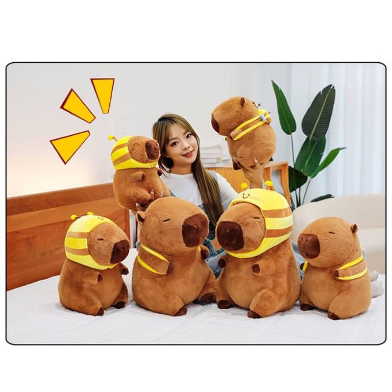 Cute Adorable Capybara Plush Toy With Bee Hat Perfect For Birthday Gifts And Collecting