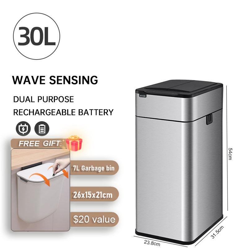 Умный мусорный бак из нержавеющей стали, автоматический датчик, кухонное мусорное ведро, большая емкость, корзины для пищевых отходов, корзина для мусора в ванной комнате