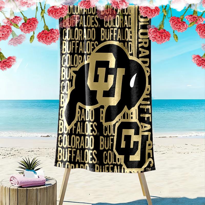 Colorado Buffaloes Print Beach Towel, Large Soft Quick Dry Towel for Beach Camping Swimming
