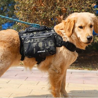 Рюкзак для собак на открытом воздухе из ткани Оксфорд, двойная сумка для закусок, средняя и большая тактическая сумка для собак, водонепроницаемая, вместительная, светоотражающая сумка-седло для домашних животных