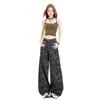 Women's American-Style High Waist Camouflage Wide-Leg Denim Trousers - Summer 2025 Casual Wear