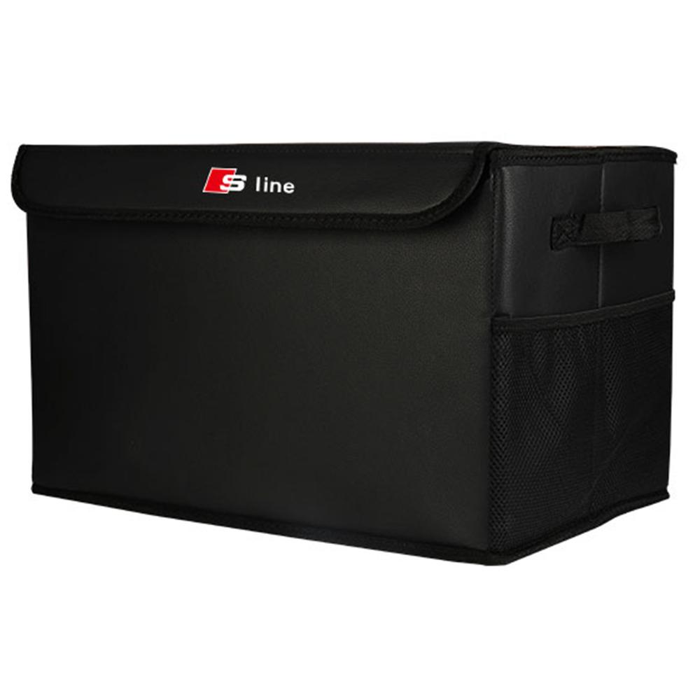 Car Leather Rear Trunk Folding Storage Box Organizer Bag Decor For new Sline TT A1 A2 A3 A4 A5 A6 A7 A8 8P B6 B7 B8 C5 C6 C7 Q5