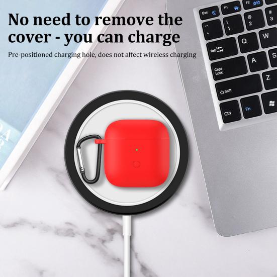 Earphone Case Simple Flexible with Carabiner Earphone Case Bluetooth-compatible Earbuds Silicone Cover Earphone Sleeve