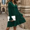 Women's Autumn Long Sleeve Solid Color Dress