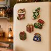 Christmas Refrigerator Magnets 6Pcs/Set Fridge Faux Pearl Art Kit, Snowman Tree Santa DIY Activities Magnets, Mosaic Decorative for Holiday Home Decor