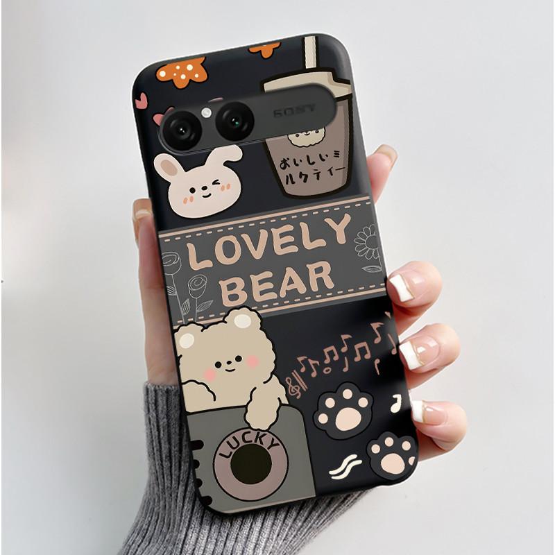 Cute Case For Sony Xperia 10 VII Fundas Capa Printing Shell Protective Cover Soft Silicone Cartoon Black Casing Coque