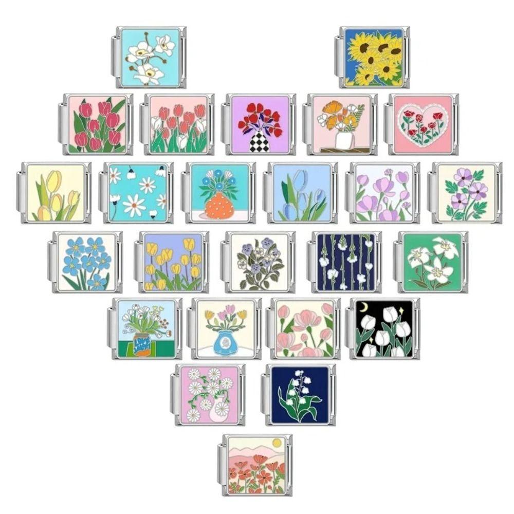 Flower Module Bracelet Accessories Stainless Steel Jewelry New Charm Bracelet Link Women's