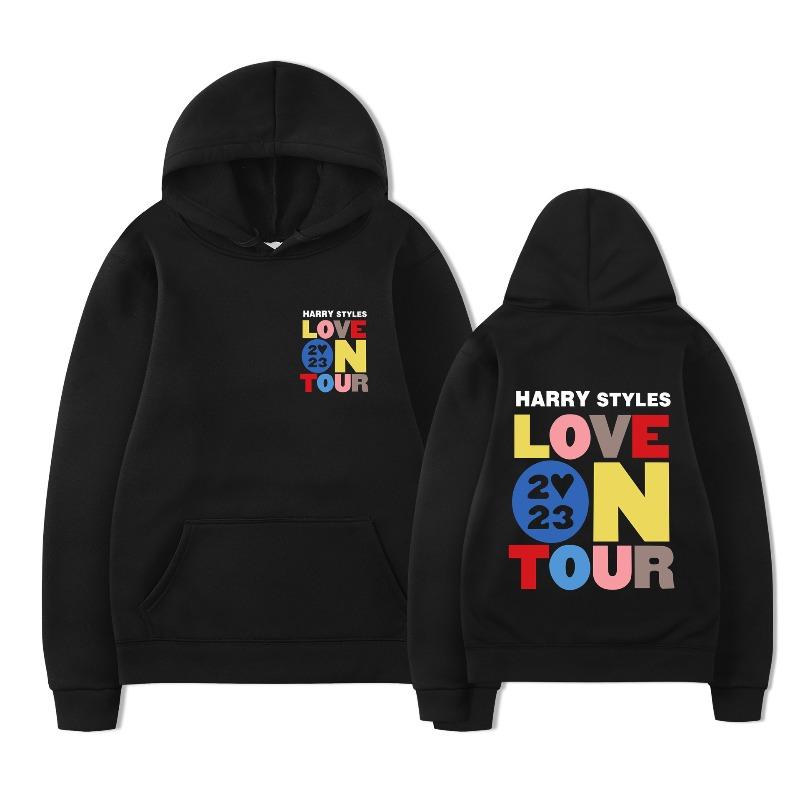 Love on Tour Print Fashion Sweatshirt Hip Hop Casual Tops Oversize Unisex Autumn Winter Fleece Streetwear Tops