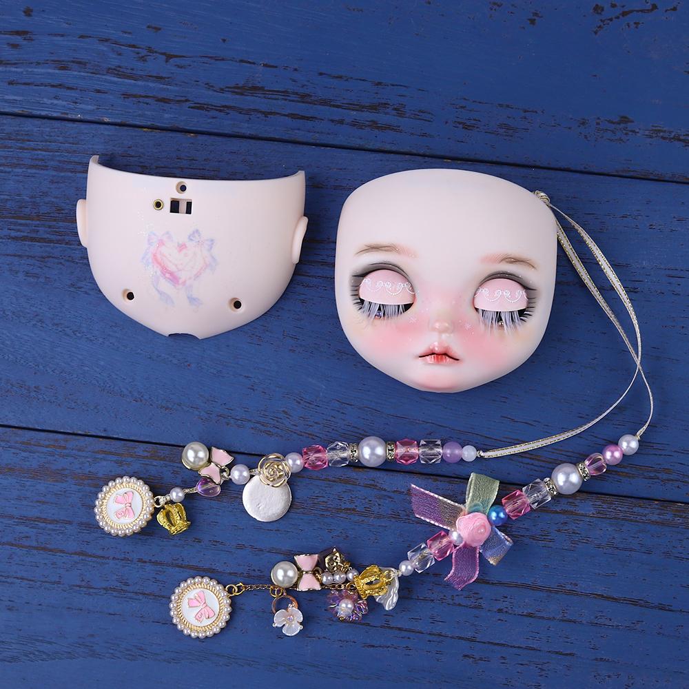 ICY DBS Ooak Blyth Doll Hand-Painted Face Custom Panel Including Back Plate Screws Carved lips 1/6 BJD Anime Girl