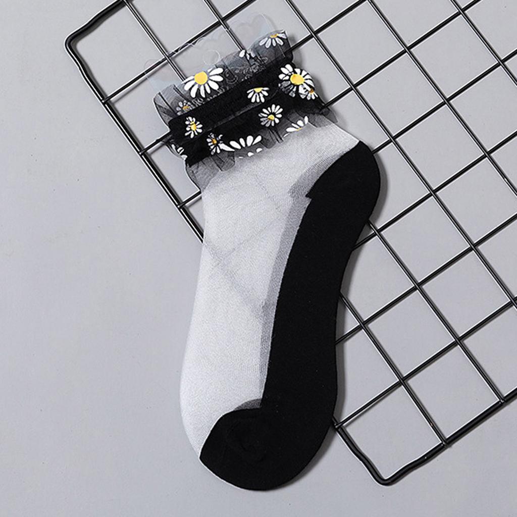 Женские дышащие чулки, модные летние тонкие носки с цветочной сеткой в стиле пэчворк