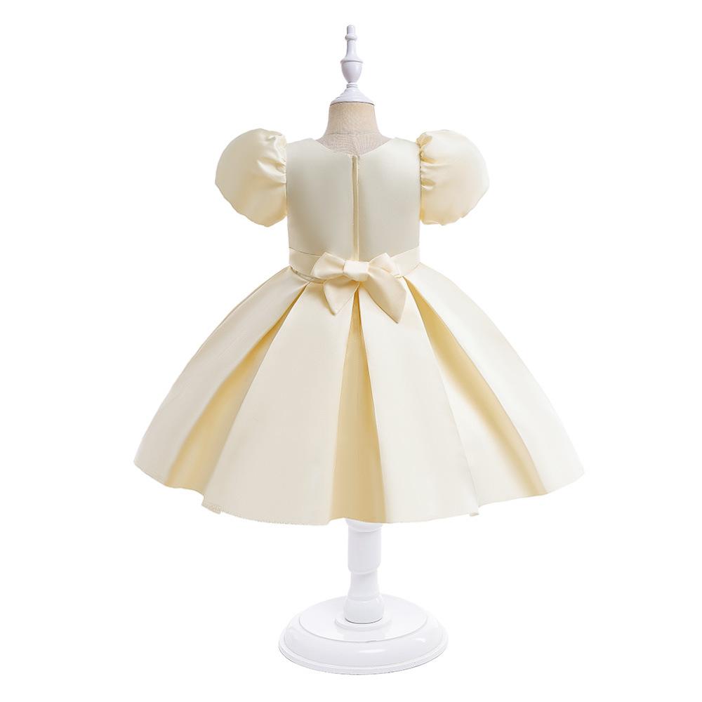 Праздничные платья для девочек 3-10 лет, белое свадебное платье для выпускного вечера с короткими рукавами для детей, детский костюм для торжественных мероприятий, одежда принцессы на день рождения