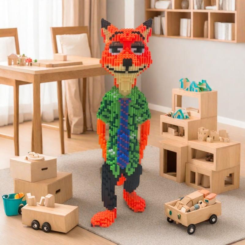 92 см Аниме Лиса Джуди Ник Миниатюрные Строительные Блоки Мультфильм Зверополис 2 Модель Украшение Игрушка Взрослые Дети Сюрприз Подарок