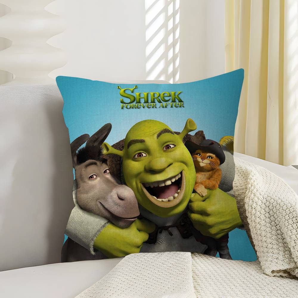 S-Shrek Movie Pillow Gift Home Office Decoration Bedroom Sofa Car Cushion Cover Case 45X45