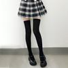 Чулочно-носочные изделия JK для девочек до бедра, бархатные дышащие гольфы до колена, чулки однотонные черные длинные носки женские чулки