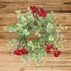 New Eucalyptus Christmas Wreath Candlestick Ring Berry Candle Decoration Dining Table Wine Bottle Arrangement Accessories
