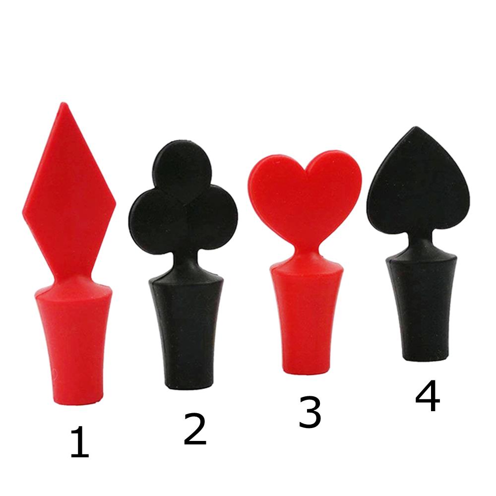 Cork Stopper Fresh Wine Keeper Bottle Plug Poker Shaped Wine Stoppers Silicone Red Wine Bottle Cap