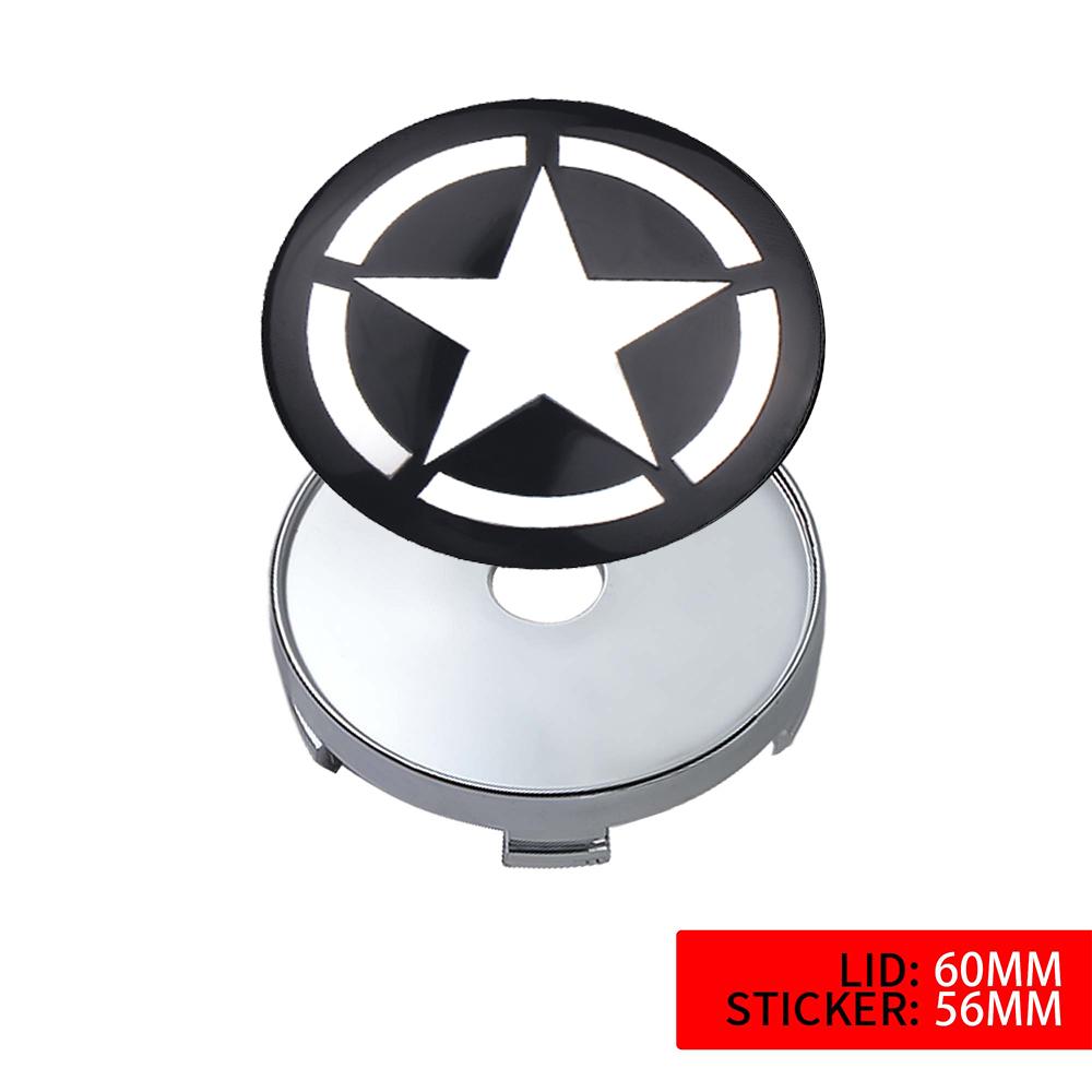 4pcs 56/60mm Wheel Hub Caps Sticker Car Emblem Badge Decoration For Jeep jk Compass Renegade Cherokee Gladiator Patriot Liberty