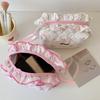 Модная ручная косметичка, корейские женские косметички с бантом-бабочкой и кружевом, дорожные сумки для хранения косметики для девочек