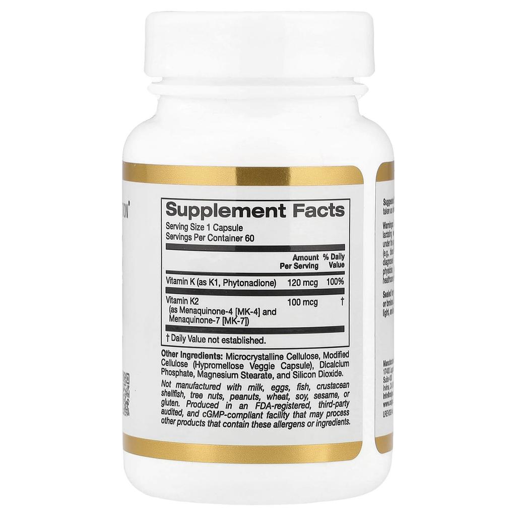 Vitamin K Complex, Veggie Capsules 60