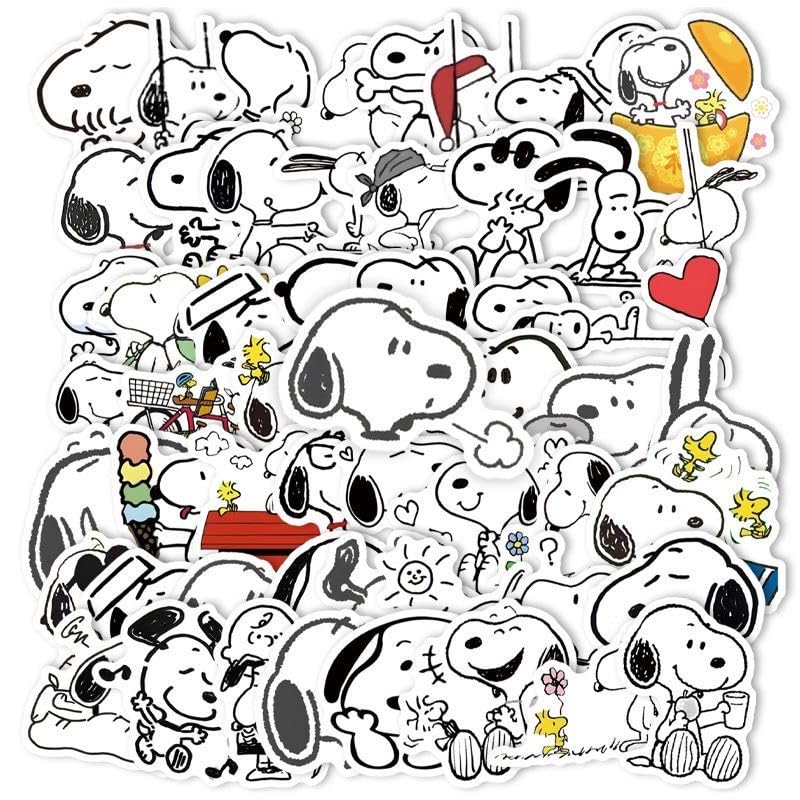 64 Cute Snoopy Anime Waterproof Snoopy Character Stickers for Club and Unofficial Stickers, Suitcases, Motorcycles, Helmets, Activities, More.