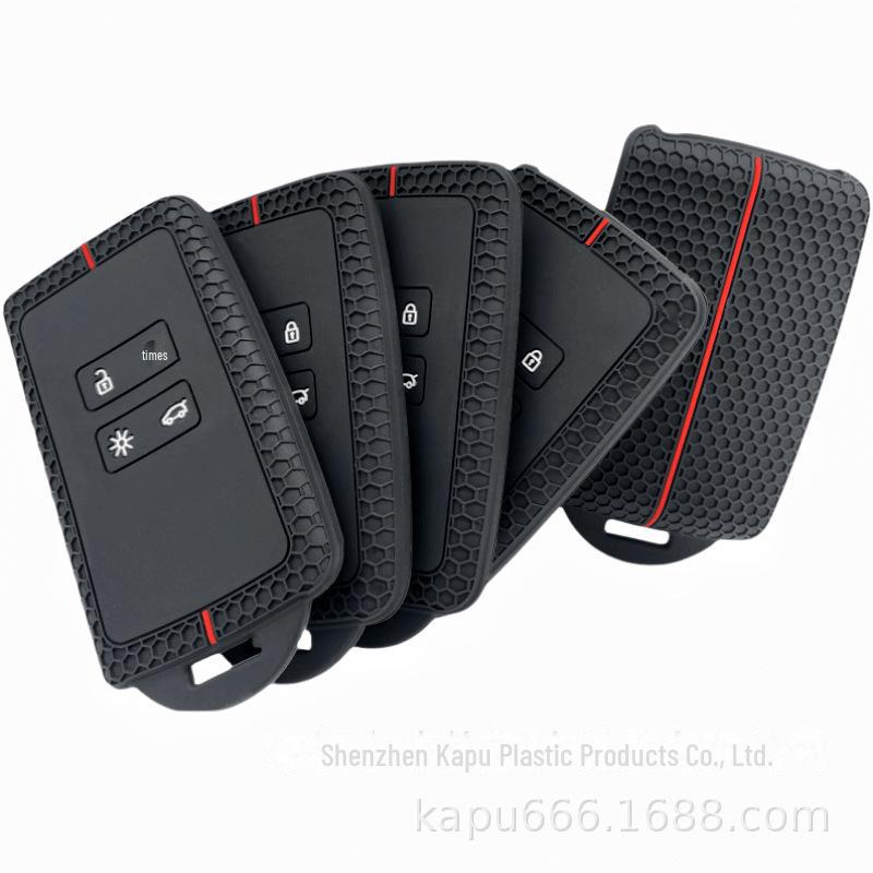 Силиконовый чехол для автомобильного ключа с узором Renault для полнофункциональных четырехкнопочных ключей