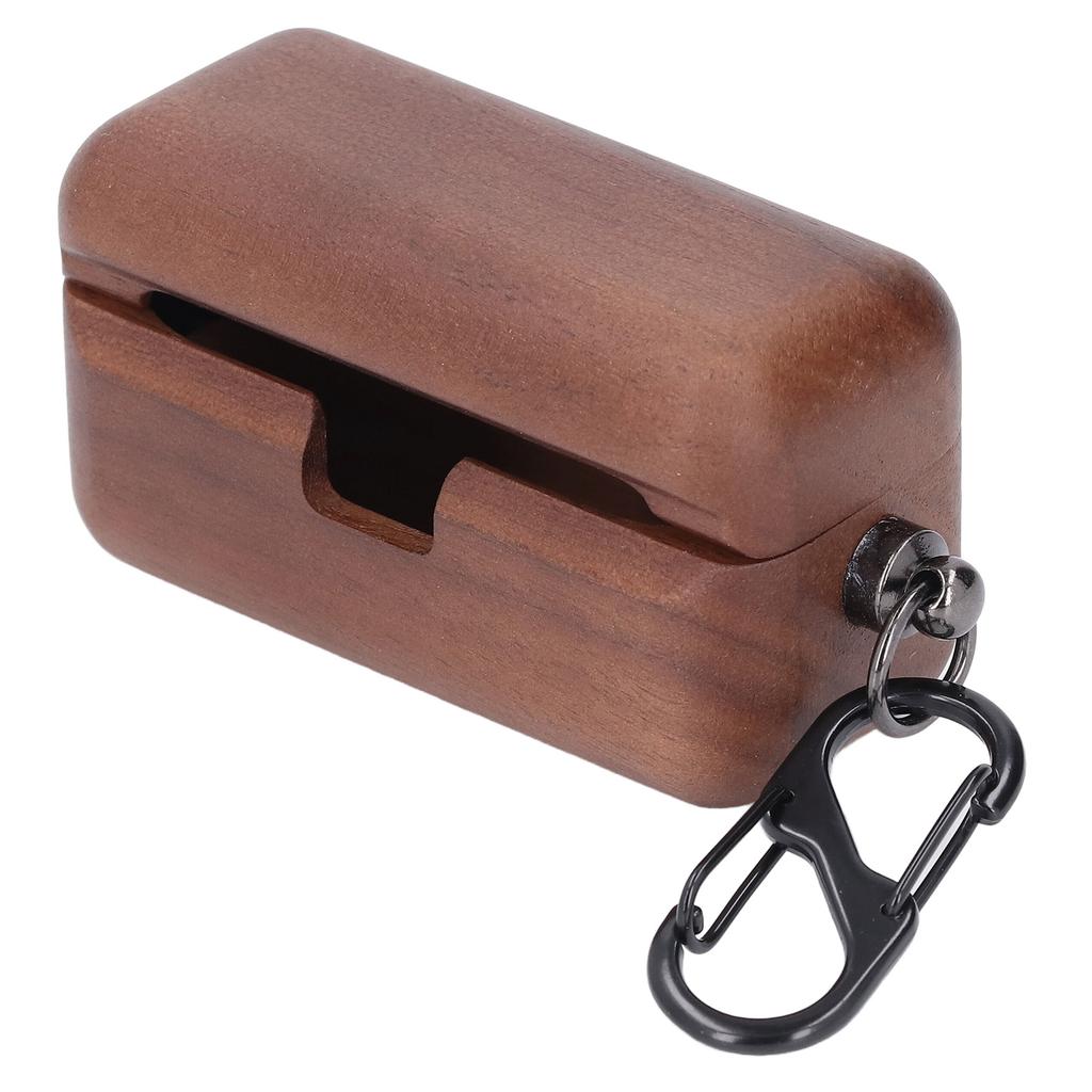 Wooden Case for AZ80 Prevent Falls Bumps Fine Polished Wood Protector Charging Case for Bluetooth Earbuds