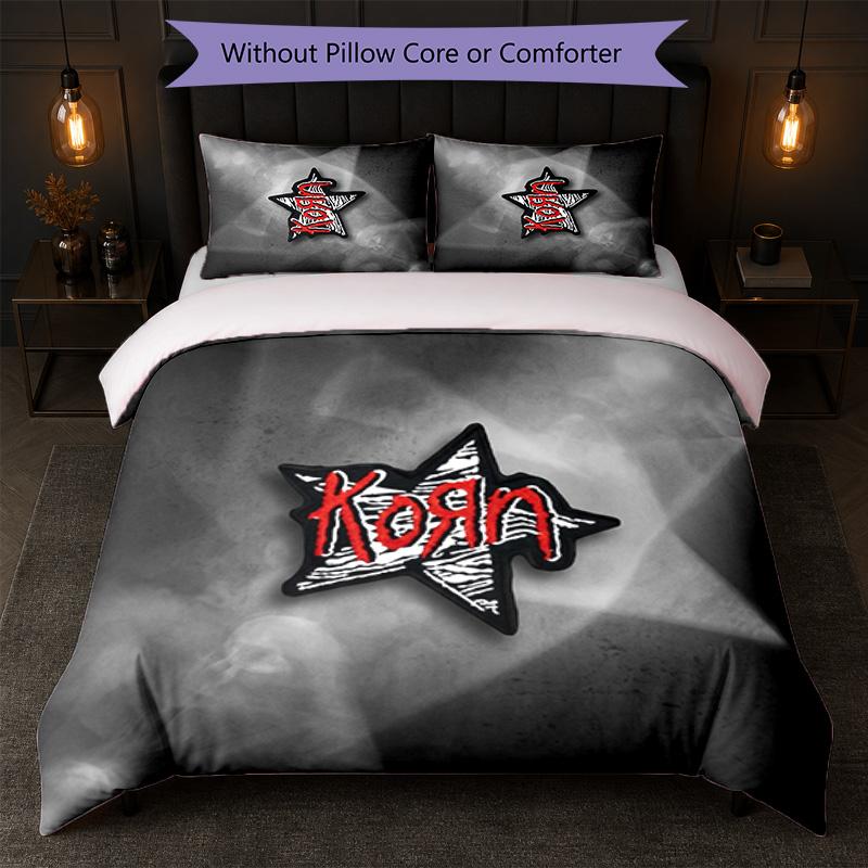 Korn Print 3Pcs Bedding Set Duvet Cover With Two Pillowcases Soft Bed Linen For Household Bedroom
