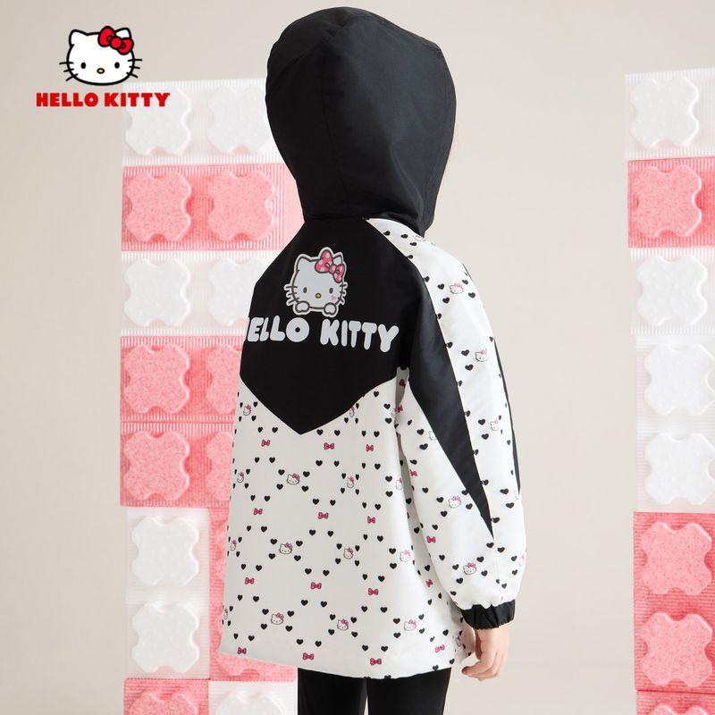 Детская куртка Hello Kitty 2025 Новый весенне-осенний стиль Ранняя осень Стильный топ с капюшоном Детская осенняя модная тенденция