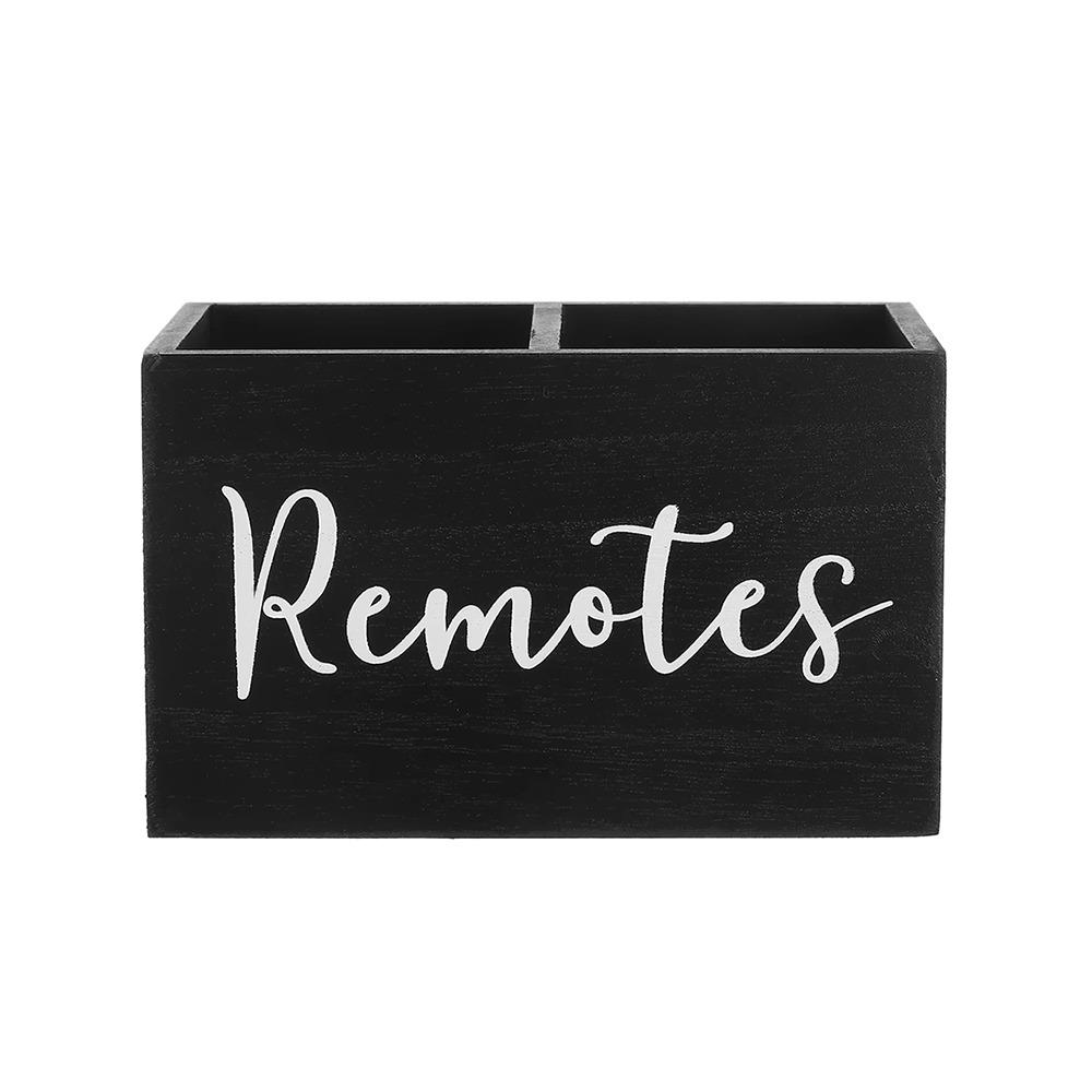 Creative Remote Control Storage Box 2 Compartments Wooden Partition Storage Box  Classroom Supplies