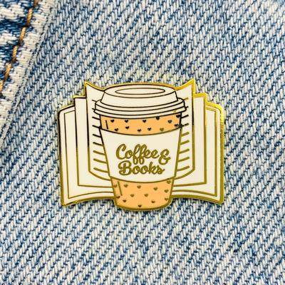 Новая эмалированная булавка, книга, любовь, кофе, книжный червь, говорящая металлическая булавка, подарок на день рождения, 1 шт.