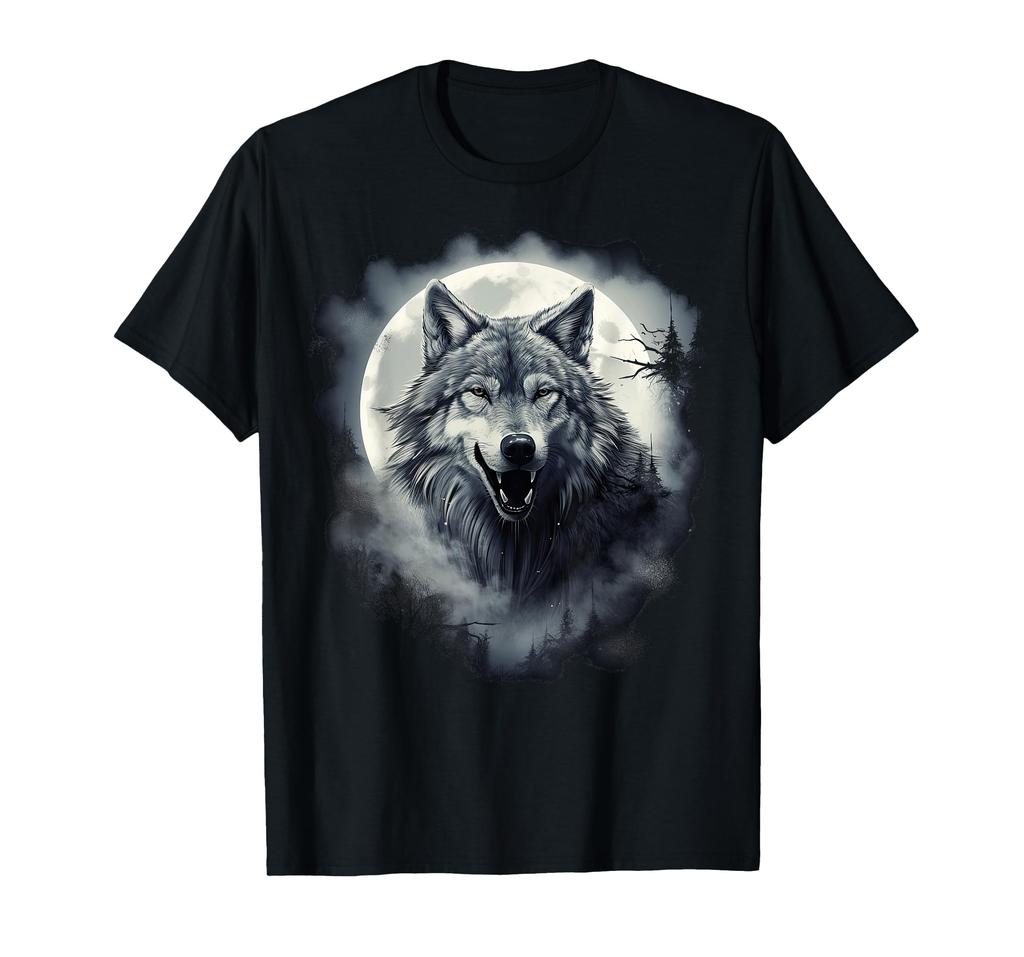 Wolf Howling in the Moon Wolf Wildlife T-Shirt