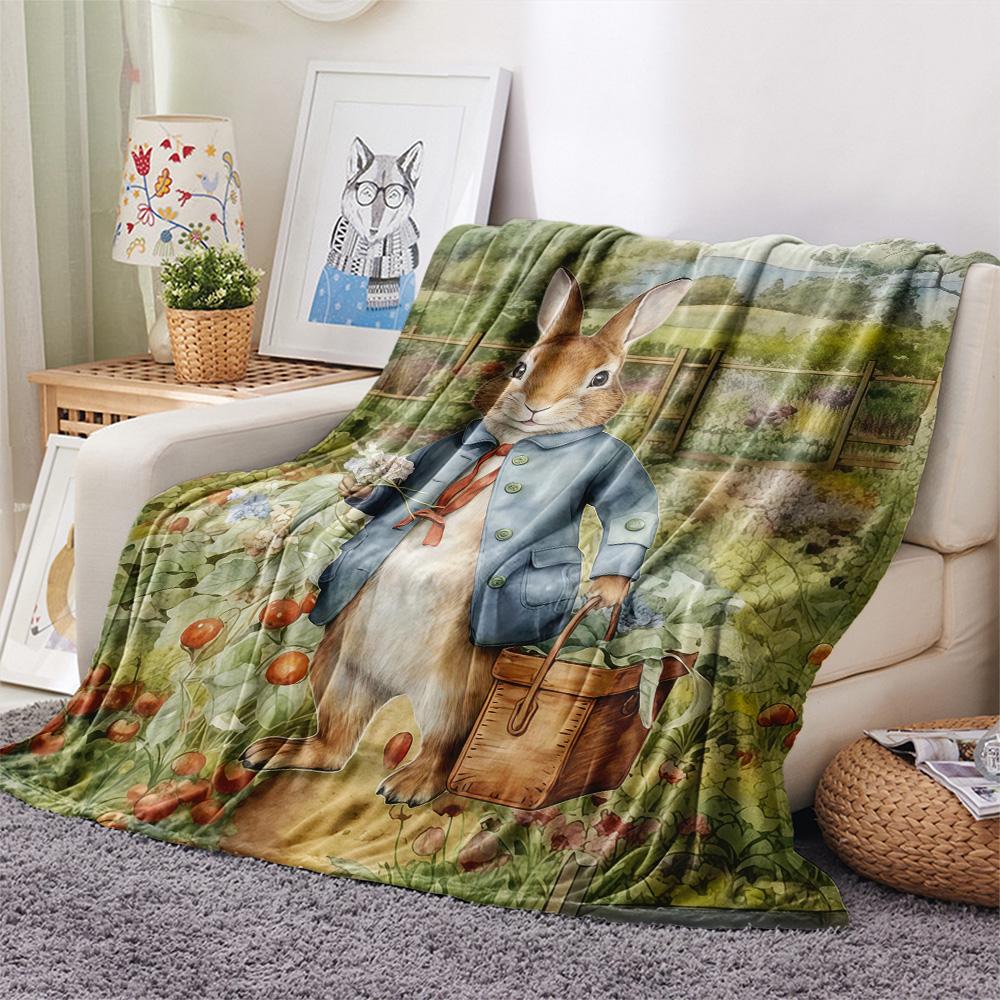 Peter Rabbit2 Flannel Blanket, High quality Comfortable for All Seasons, Home Decor, Warmth and Comfort