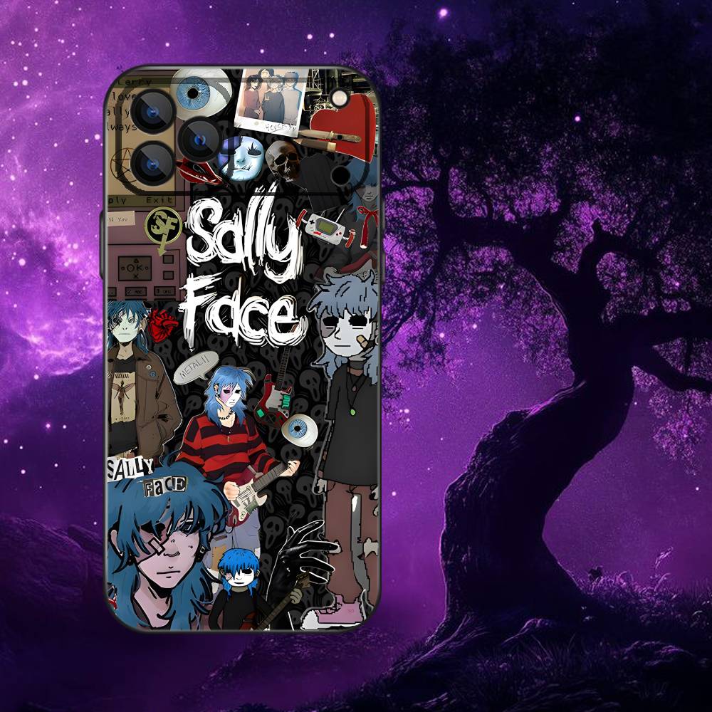 S-Sally F-Face Phone Case For iPhone 17,16,15,14,13,12,11,Pro Max,XSX,,XR,SE,Mini,8,7,Soft Silicone Black Cover
