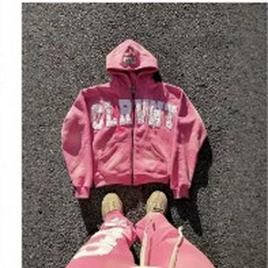 Худи на молнии с принтом надписи CLRVNT 2025 - Стиль знаменитости плохого парня