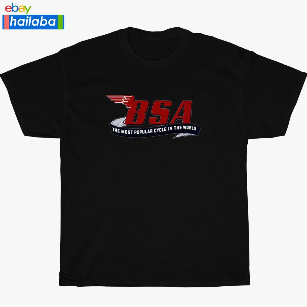New BSA Simple Logo Black/Navy/Sport Grey/White Men's T shirt S-5XL
