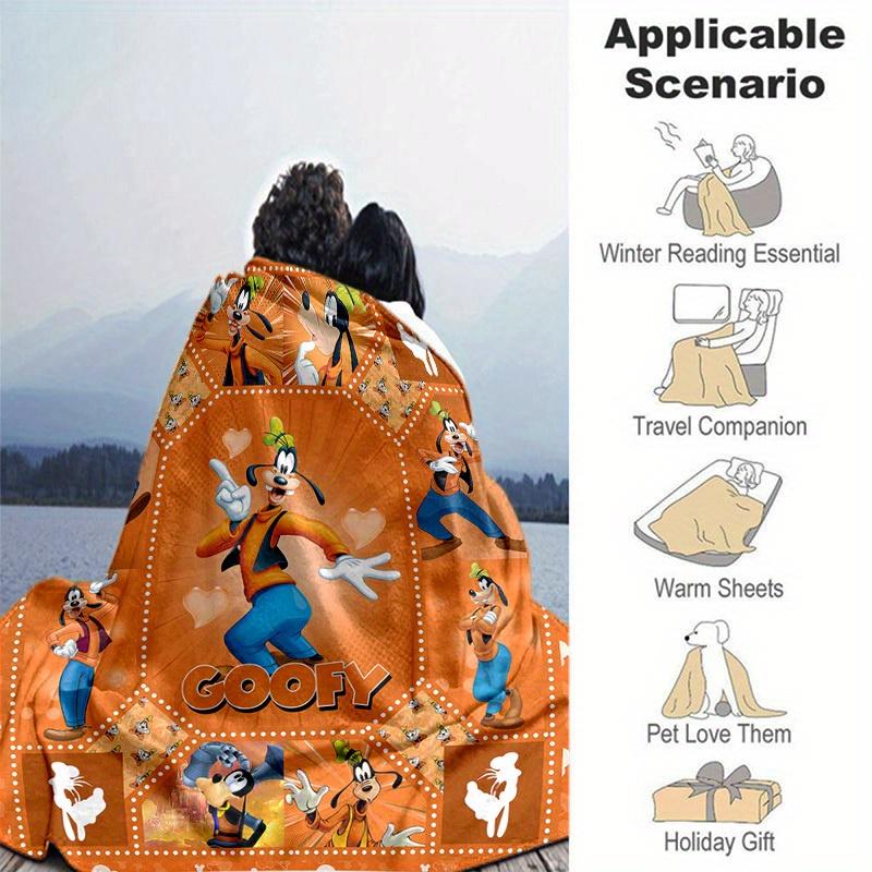 1pc. Cartoon Goofy Blanket, Seasonal Home Decor Gift for All Seasons,Soft Flannel Throw Blanket, Versatile & Cozy for Bedroom, Living Room,